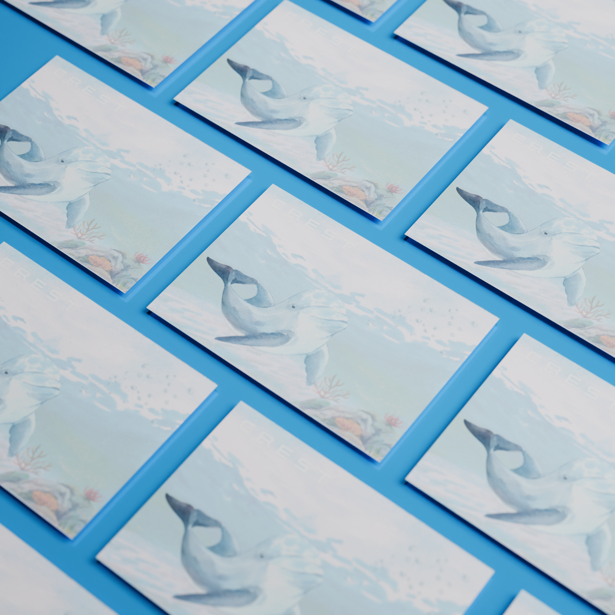CREST Postcard｜Watery Journal Series - Dolphin